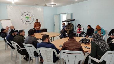 Photo of “Issues of Democracy and Human Rights” awareness sessions carried out by Pal-Think in Gaza Strip