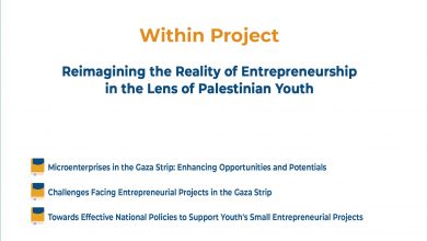 Photo of Policy and Research Papers within project: “Re-imagining the Reality of Entrepreneurship in the Lens of Palestinian Youth”