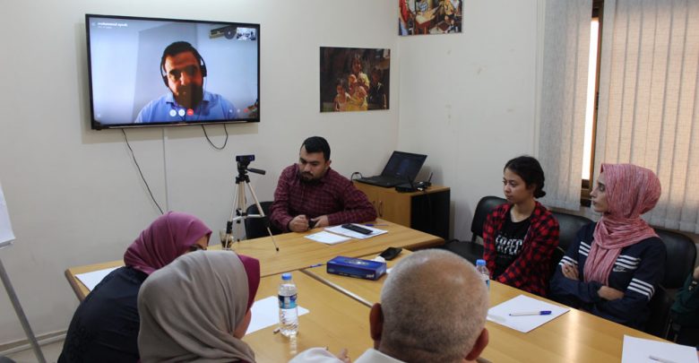 Photo of Skype meeting with a Lebanese youth organization in Beirut