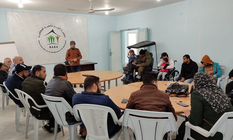 Photo of “Issues of Democracy and Human Rights” awareness sessions carried out by Pal-Think in Gaza Strip