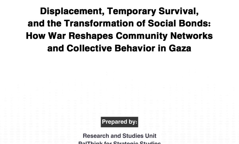 Photo of Working paper: Displacement, Temporary Survival, and the Transformation of Social Bonds: How War Reshapes Community Networks and Collective Behavior in Gaza